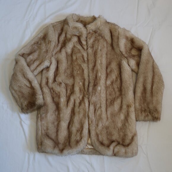 ASOS Longline Faux Fur Coat Blonde US 12 - Picture 1 of 4